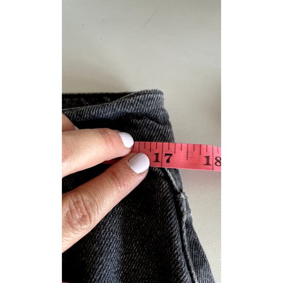 Free People We The Free Black Wash Wide Straight Leg Jeans Denim Pants Size 32 - Picture 10 of 10